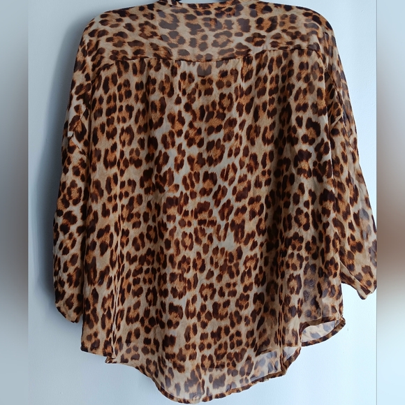Jennifer Lopez Animal Print Blouse - Brown and Black - Picture 2 of 4